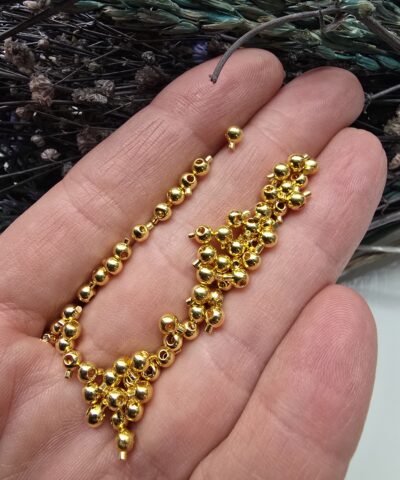 3 MM Yuvarlak Çubuk Sıkıştırmalı Takı Stoperi ve Bağlantı Sonlandırması - Gold