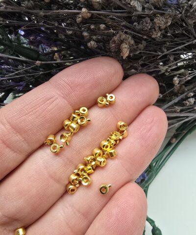 3 MM Silindir Çubuk Sıkıştırmalı Takı Stoperi ve Bağlantı Sonlandırması - Gold
