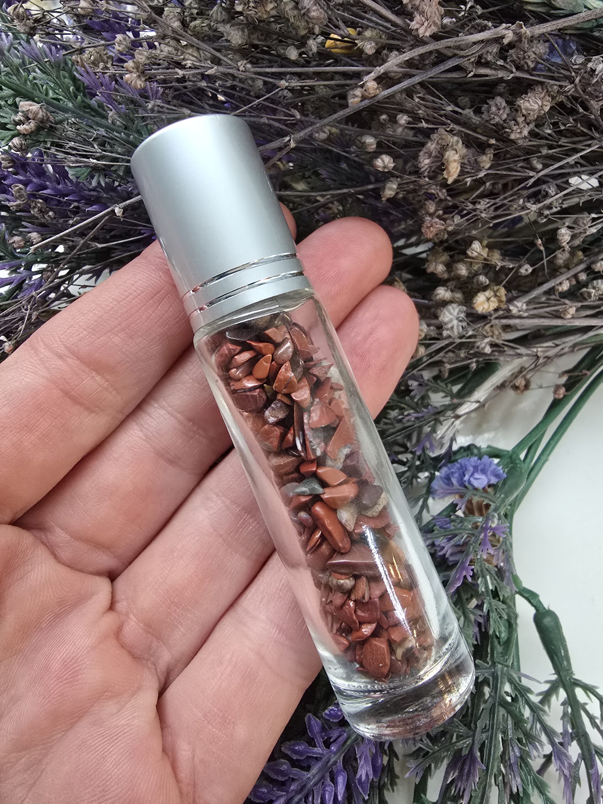 8 CM Roll On Şişe İçerisinde Kırık Jasper Taşı