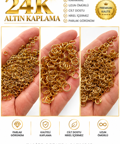 Premium Altın Kaplama Metal Halka Takı Malzemesi
