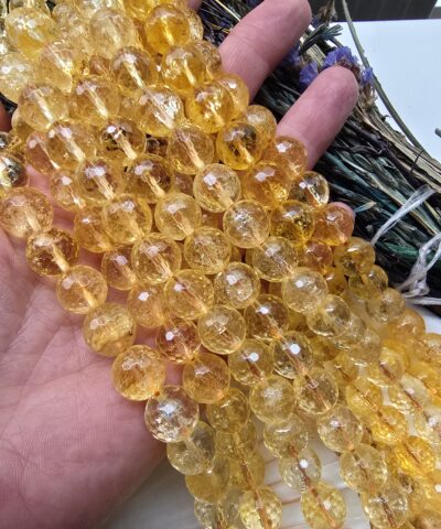 12 MM AAA Faset Kesimli Sitrin Taşı Dizi - Görsel 3