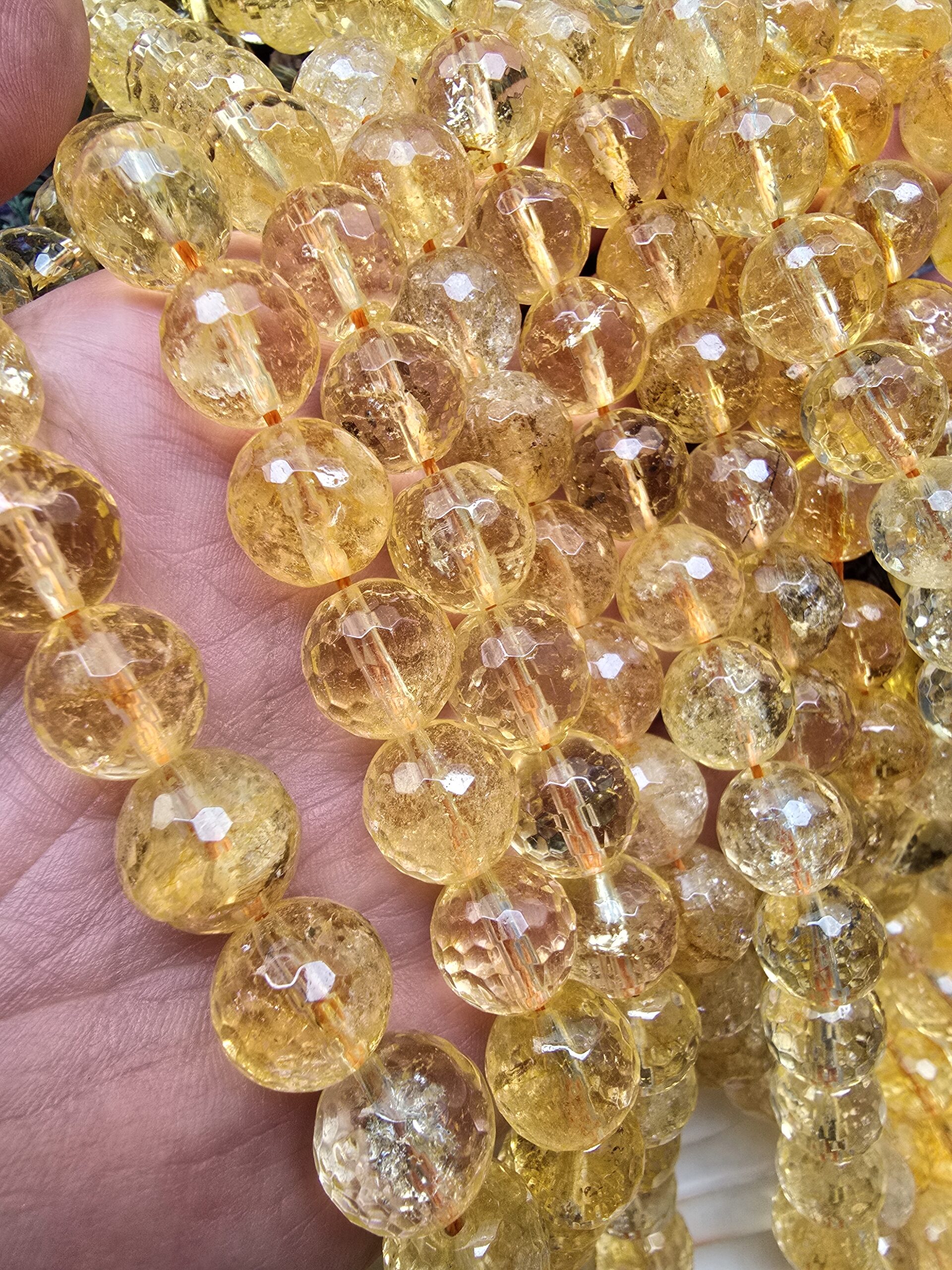 12 MM AAA Faset Kesimli Sitrin Taşı Dizi - Görsel 2