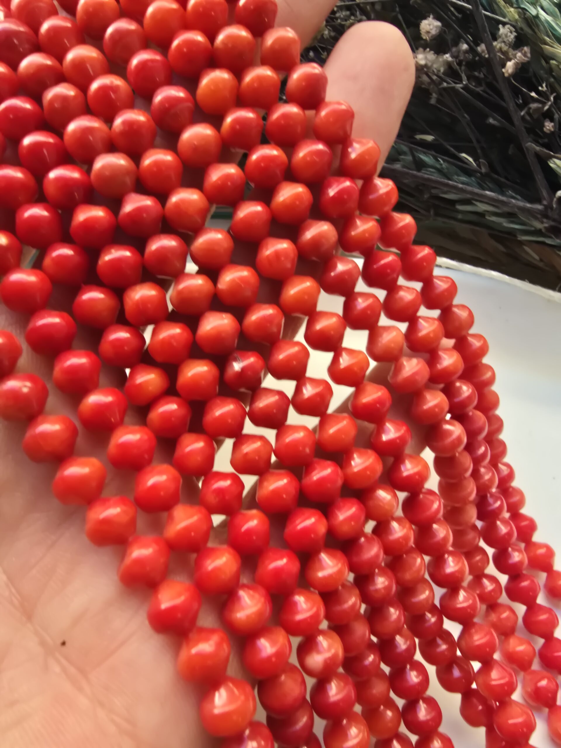 6x6 MM Rondela Mercan Doğal Taş