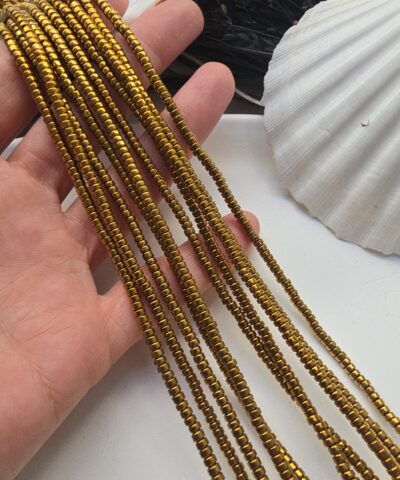 3x2 MM Disk Gold Hematit Taşı