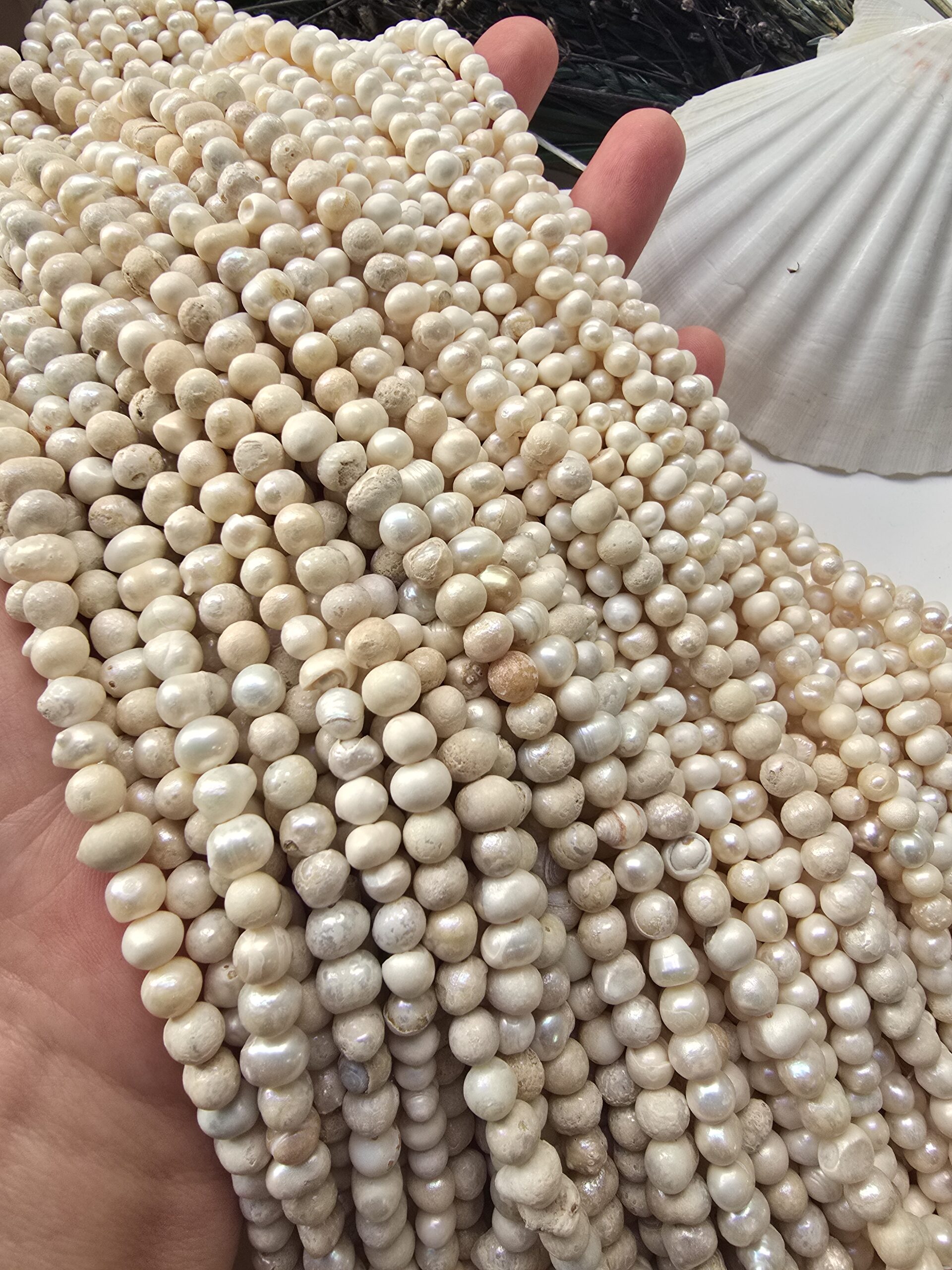 5-6 MM Oval Ham Doğal Barok İncisi
