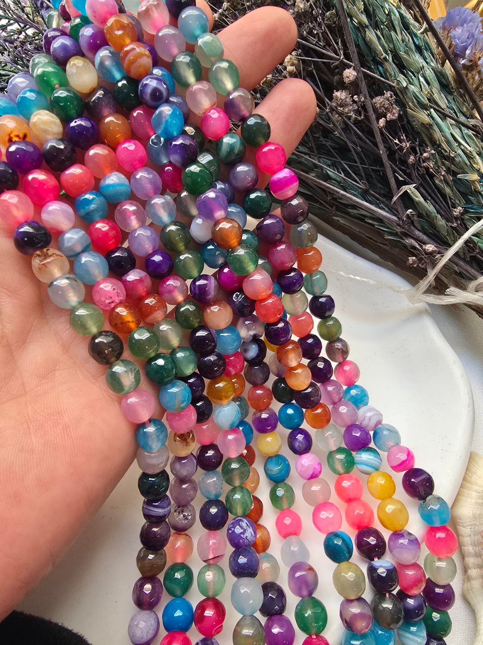 8 MM Fasetli Çakra Akik Taşı