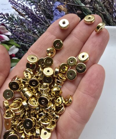 8x3 MM Disk Gold Renkli Akrilik Bileklik ve Kolye Boncukları - Görsel 3