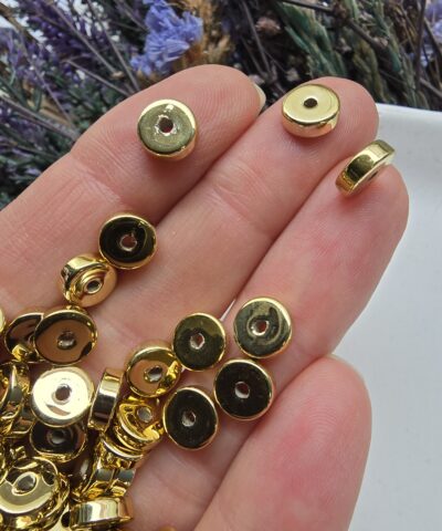 8x3 MM Disk Gold Renkli Akrilik Bileklik ve Kolye Boncukları