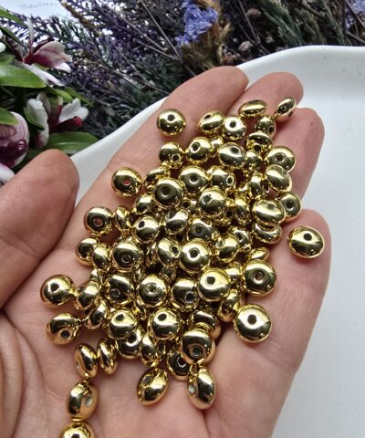 8x4 MM Rondela Gold Renkli Akrilik Bileklik ve Kolye Boncukları - Görsel 3