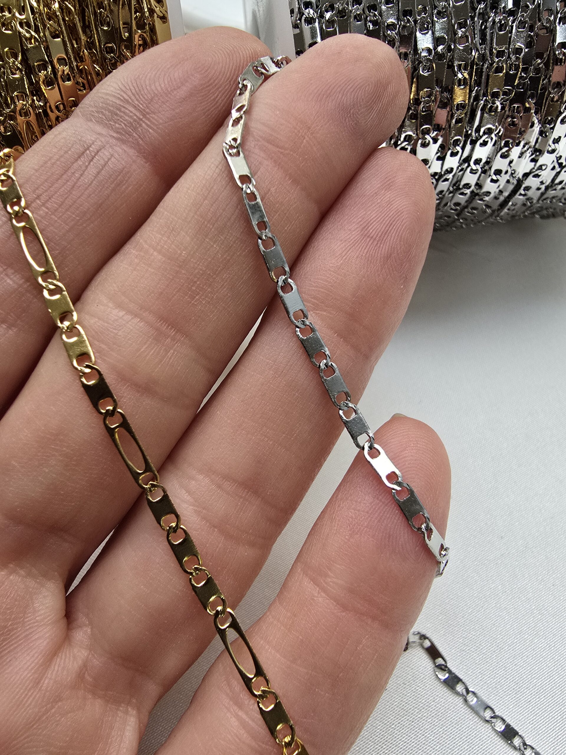 2.2 MM Plaka Ataç Çelik Takı Zinciri